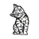 Curious Kitten Head Tilt Embroidery Design, Instant Download