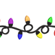 Curly Christmas String Lights Border Embroidery Design, Machine Embroidery Pattern, Instant Download