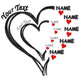 Custom Family Heart Embroidery Design, Instant Download