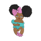 Cute Afro Baby Girl Embroidery Design, Instant Download