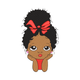 Cute Afro Girl with Red Bow Embroidery Design, Instant Download