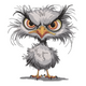 Cute Angry Owl Embroidery Design, Instant Download