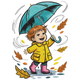 Cute Autumn Boy in Boat Embroidery Design, Instant Download