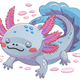Cute Axolotl Embroidery Design, Instant Download