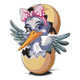Cute Baby Bird Embroidery Design, Easter Pattern, Instant Download