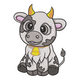 Cute Baby Cow Embroidery Design V2, Instant Download