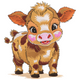 Cute Baby Cow Embroidery Design, Instant Download