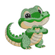 Cute Baby Crocodile Heart Hands Embroidery Design, Instant Download