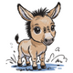Cute Baby Donkey Embroidery Design, Farm Animal Machine Embroidery Pattern, Instant Download
