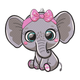 Cute Baby Elephant Girl with Bow Embroidery Design, Instant Download