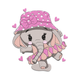Cute Baby Elephant with Hat & Hearts Embroidery Design, Machine Embroidery Pattern, Instant Download