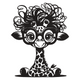 Cute Baby Giraffe Embroidery Design V2, Instant Download