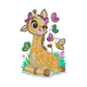 Cute Baby Giraffe with Butterflies Embroidery Design, Instant Download