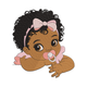 Cute Baby Girl Portrait Embroidery Design, Nursery Baby Shower Pattern, Instant Download