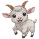 Cute Baby Goat Embroidery Design, Instant Download