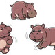 Cute Baby Hippos Embroidery Design, Instant Download