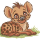 Cute Baby Hyena Embroidery Design, Instant Download