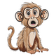 Baby Monkey Embroidery Design, Nursery Animal Machine Embroidery Pattern, Instant Download