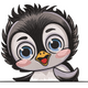 Baby Penguin Embroidery Design, Cute Nursery Pattern