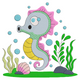 Cute Baby Seahorse Embroidery Design, Instant Download