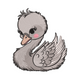 Cute Baby Swan Embroidery Design, Instant Download