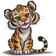 Cute Baby Tiger Embroidery Design, Instant Download