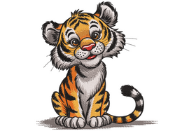 Cute Baby Tiger Embroidery Design, Instant Download