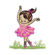 Cute Ballerina Girl Embroidery Design, Instant Download