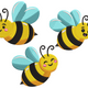 Cute Bees Trio Embroidery Design V2, Instant Download