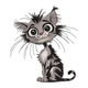 Cute Big Eye Cat Embroidery Design, Instant Download