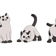 Black and White Cat Trio Embroidery Design, Cute Cat Machine Embroidery Pattern, Instant Download