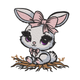 Cute Bow Bunny Embroidery Design, Instant Download