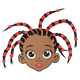 Cute Braided Girl Face Embroidery Design, Instant Download
