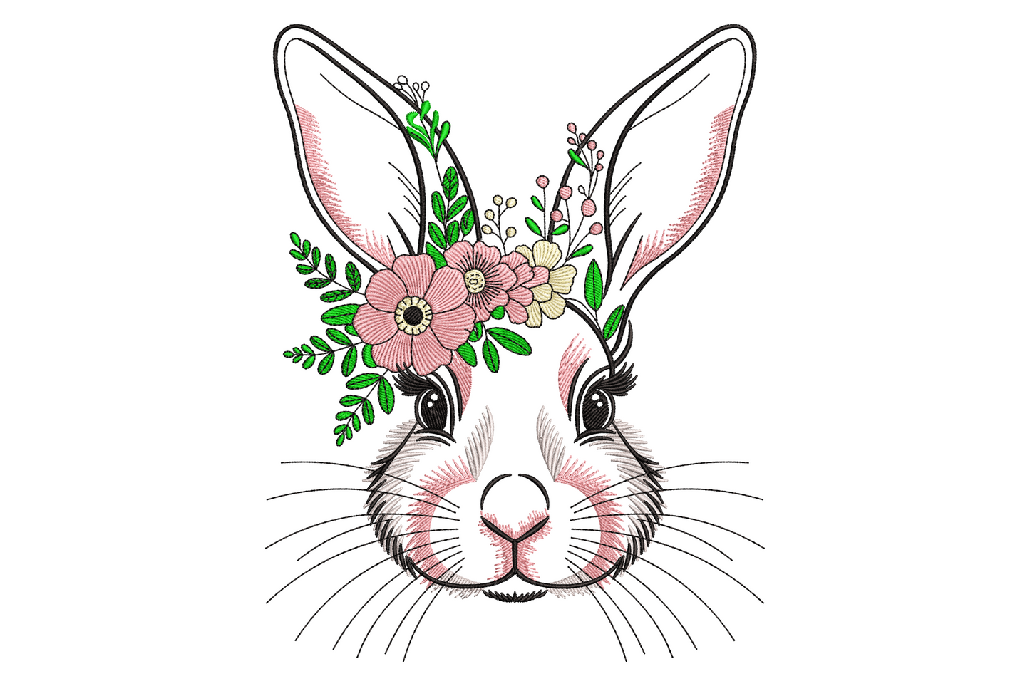 Cute Bunny Face Machine Embroidery Design