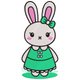 Cute Bunny Girl Embroidery Design, Easter Pattern, Instant Download