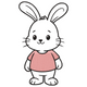Cute Bunny in Pink Shirt Embroidery Design, Instant Download