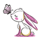 Bunny with Butterfly Embroidery Design, Baby Animal Machine Embroidery Pattern, Instant Download