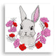 Cute Bunny with Flower Crown Embroidery Design, Instant Download