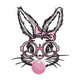 Cute Bunny with Glasses Embroidery Design Easter, Instant Download