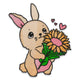 Cute Bunny with Sunflower Embroidery Design, Instant Download