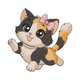 Cute Calico Kitten Bow Embroidery Design, Cat Lover Pattern, Instant Download
