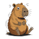 Capybara Embroidery Design, Cute Cartoon Capybara Machine Embroidery Pattern, Instant Download