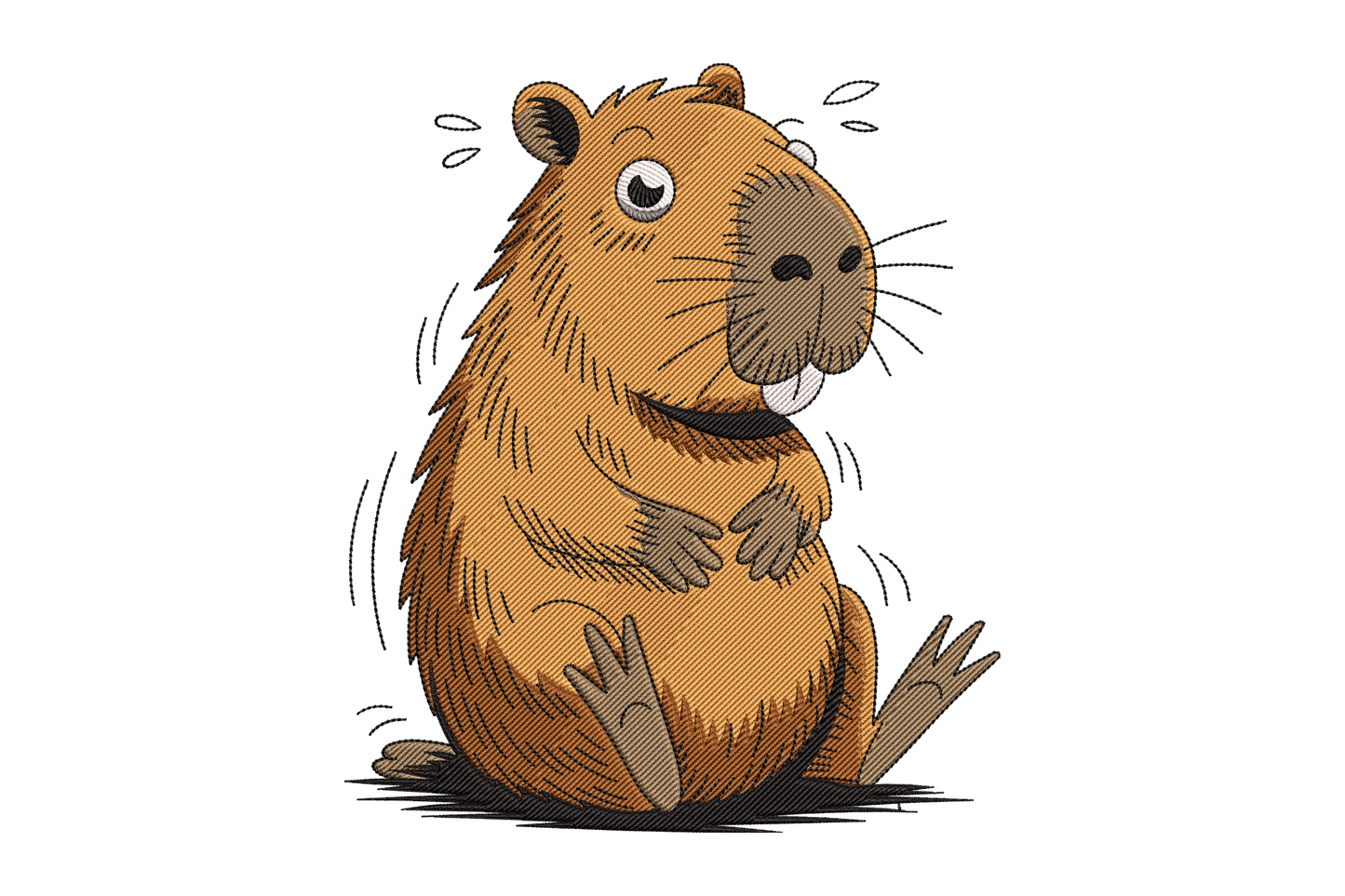 Cute Capybara Embroidery Design