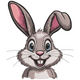 Cute Cartoon Bunny Face Embroidery Design, Instant Download