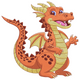 Cute Cartoon Dragon Embroidery Design, Instant Download