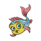 Cute Cartoon Fish Embroidery Design, Instant Download