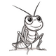 Cute Cartoon Grasshopper Embroidery Design, Instant Download