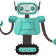 Cute Cartoon Robot Embroidery Design, Instant Download