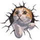 Cute Cat Breaking Wall Embroidery Design, Instant Download
