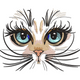 Cat Eyes Embroidery Design, Cute Feline Machine Embroidery Pattern, Instant Download